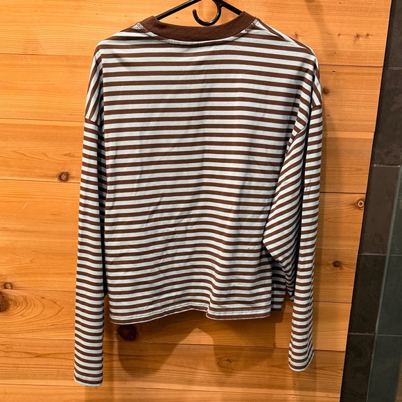 Lioness Bloom shirt in brown and blue stripe - Picture 4 of 4